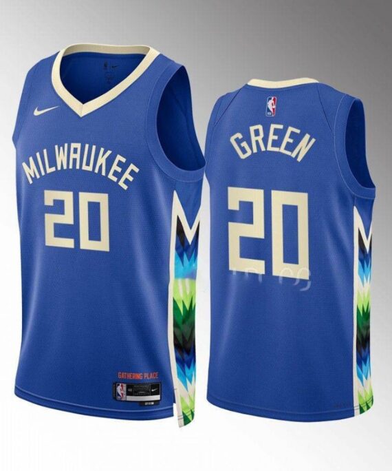 A.C. Green Basketball Jersey #20 Milwaukee Bucks 2022-23 City Edition Blue