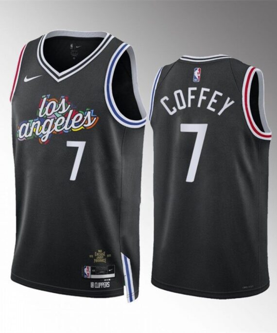 Amir Coffey Basketball Jersey #7 Los Angeles Clippers 2023 Black City Edition