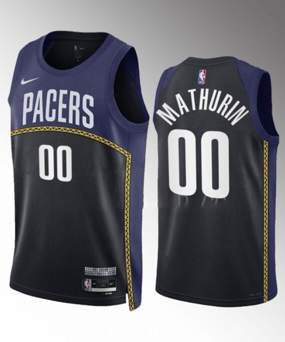 Bennedict Mathurin Basketball Jersey #00 Indiana Pacers 2022-23 City Edition Black