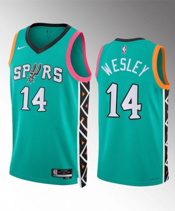 Blake Wesley Basketball Jersey #14 San Antonio Spurs 2023 Green City Edition