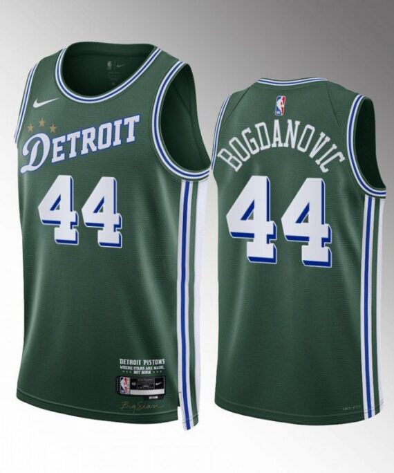 Bojan Bogdanovic Basketball Jersey #44 Detroit Pistons 2022-23 City Edition Green