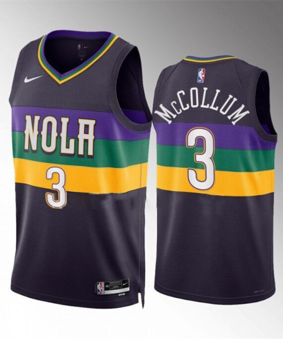 C.J. McCollum Basketball Jersey #3 New Orleans Pelicans 2023 Purple City Edition