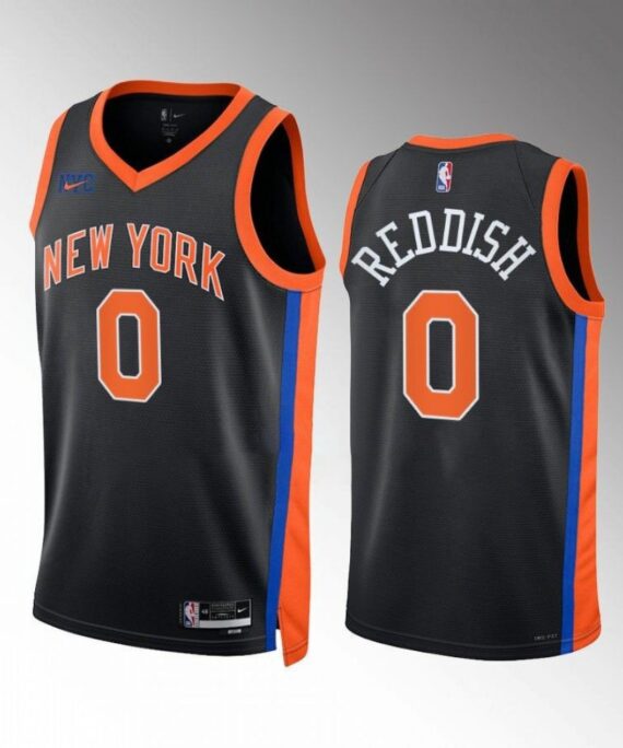 Cameron Reddish Basketball Jersey #0 New York Knicks 2022-23 City Edition Black