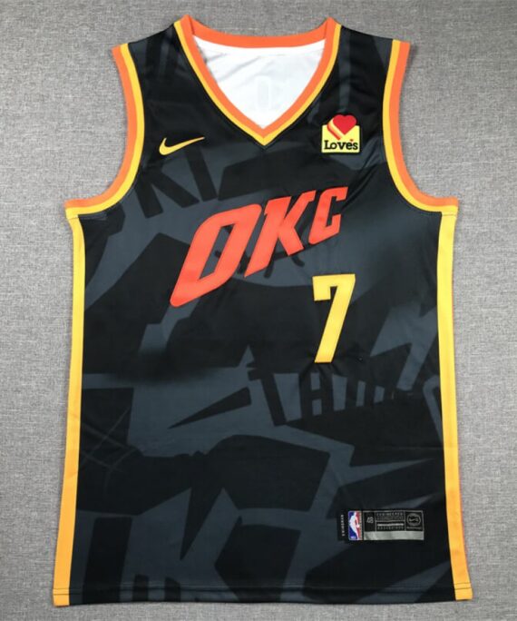 Chet Holmgren Basketball Jersey #7 Oklahoma City Thunder 2024 Black City Edition