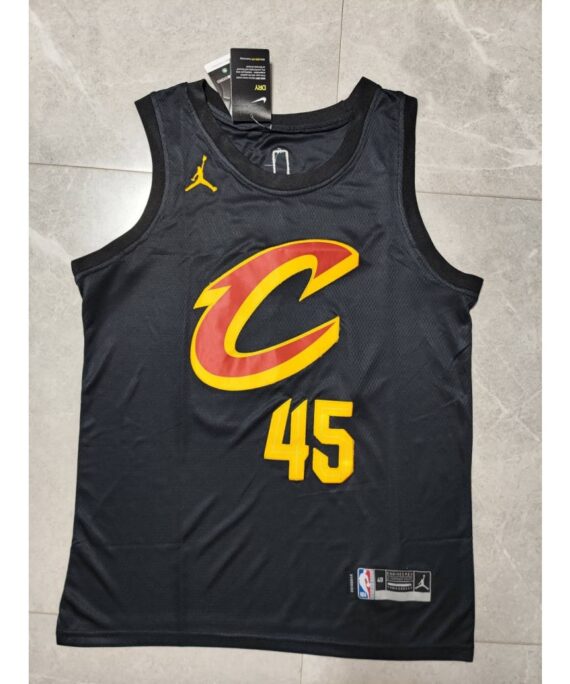 Donovan Mitchell Basketball Jersey #45 Cleveland Cavaliers 22/23 Black Fan Edition