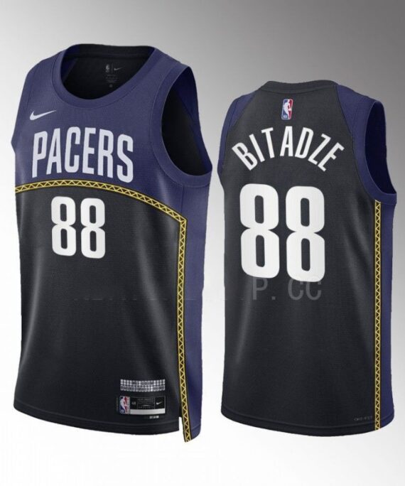 Goga Bitadze Basketball Jersey #88 Indiana Pacers 2022-23 City Edition Black