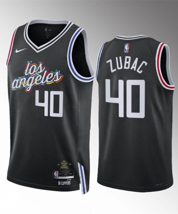 Ivica Zubac Basketball Jersey #40 Los Angeles Clippers 2023 Black City Edition