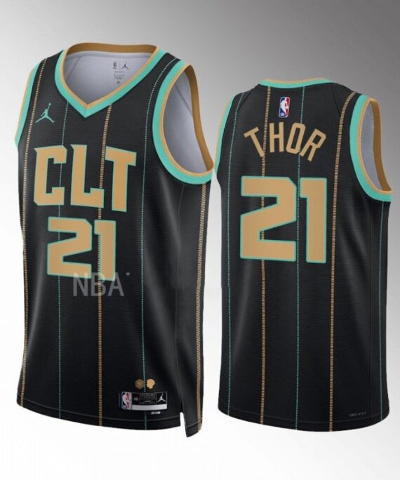 JT Thor Basketball Jersey #21 Charlotte Hornets 2022-23 City Edition