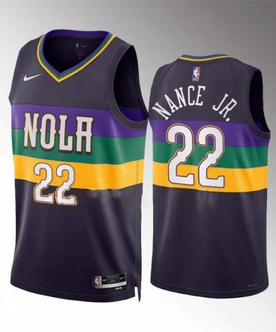 Larry Nance Jr. Basketball Jersey #22 New Orleans Pelicans 2023 Purple City Edition