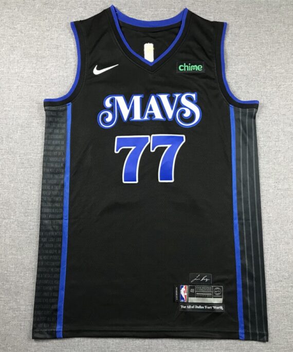 Luka DonÄić Basketball Jersey #77 Dallas Mavericks 2024 Black City Edition