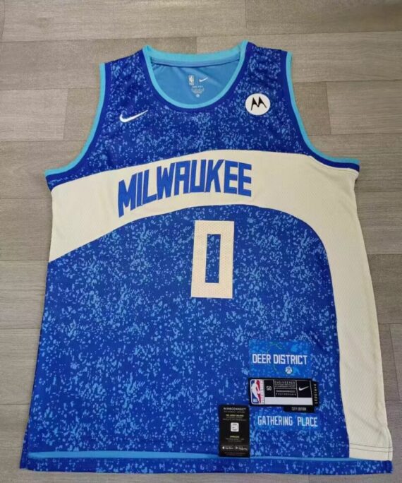 Damian Lillard Basketball #0 Jersey Bucks The City 2024