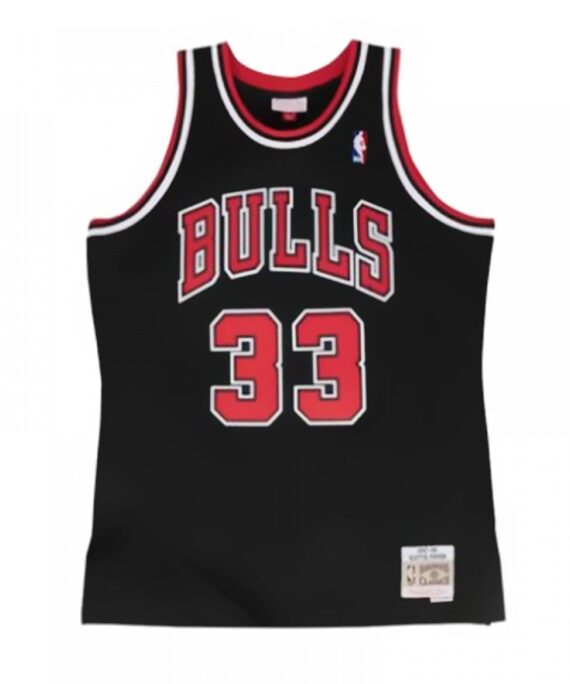 Scottie Pippen Basketball #33 Jersey Chicago Bulls Black Mitchell & Ness Edition