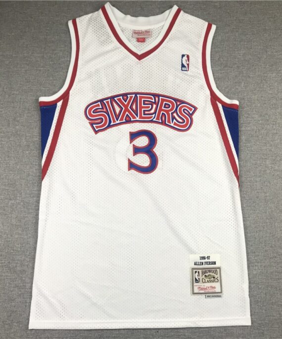 Allen Iverson Basketball Jersey #3 Philadelphia 76ers 1996/97 White
