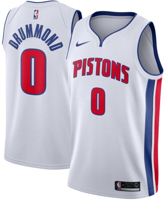 Andre Drummond Basketball Jersey #0 Detroit Pistons White