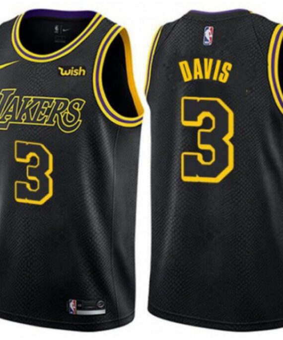 Anthony Davis Basketball #3 Jersey Los Angeles Lakers 19/20 Black City Edition