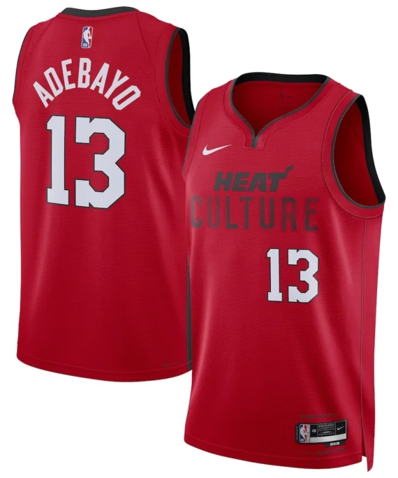 Bam Adebayo Basketball #13 Jersey Miami Heat 2025 Red City Edition