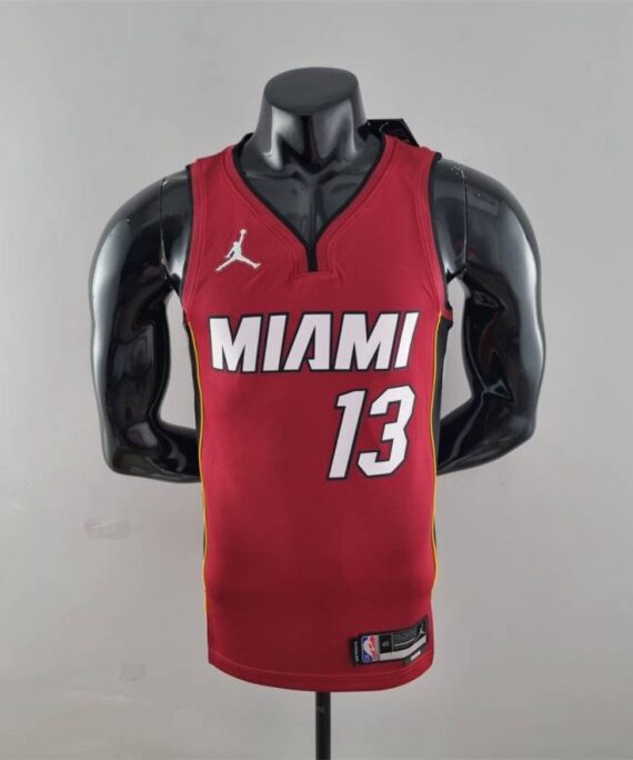 Bam Adebayo Basketball Jersey #13 Miami Heat 75th Anniversary Edition Jordan Burgundy Red