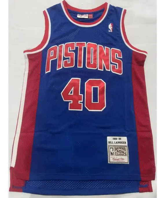 Bill Laimbeer Basketball Jersey #40 Detroit Pistons Blue Classic Edition