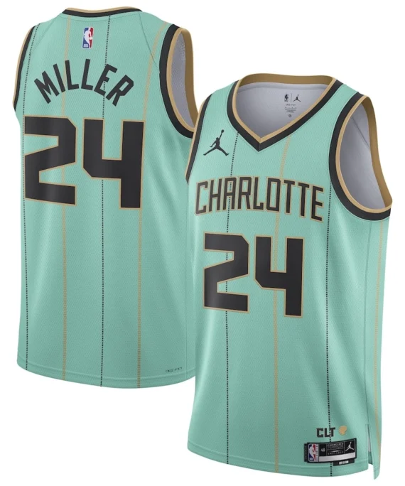 Brandon Miller Basketball #24 Jersey Charlotte Hornets 2025 Light Green City Edition