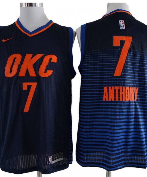 Carmelo Anthony Basketball Jersey #7 Oklahoma City Thunder 17/18 Navy Blue Statement