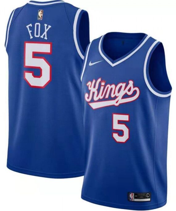 De'Aaron Fox Basketball Jersey #5 Sacramento Kings 2019/20 Blue Classic Edition