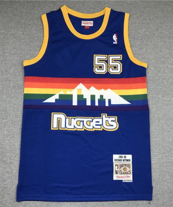 Dikembe Mutombo Basketball Jersey #55 Denver Nuggets Blue