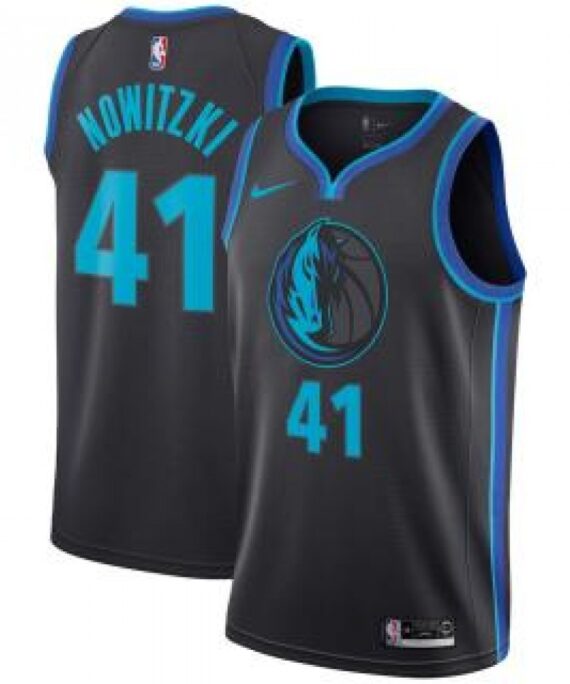 Dirk Nowitzki Basketball #41 Jersey Dallas Mavericks 18/19 Black City Edition