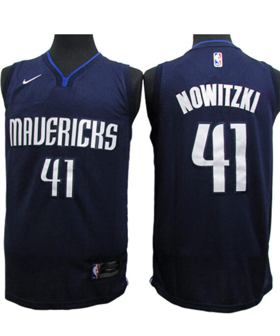 Dirk Nowitzki Basketball #41 Jersey Dallas Mavericks 2020 Dark Blue