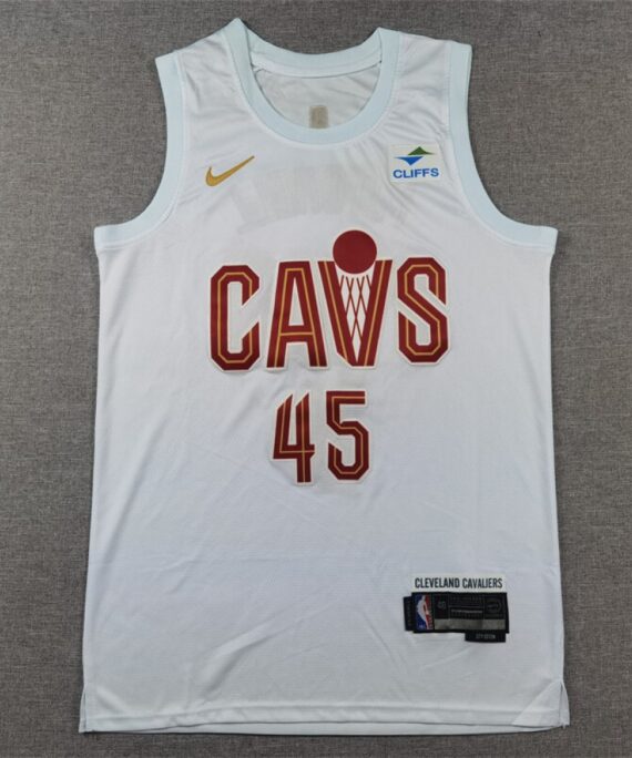 Donovan Mitchell Basketball Jersey #45 Cleveland Cavaliers 2024 White