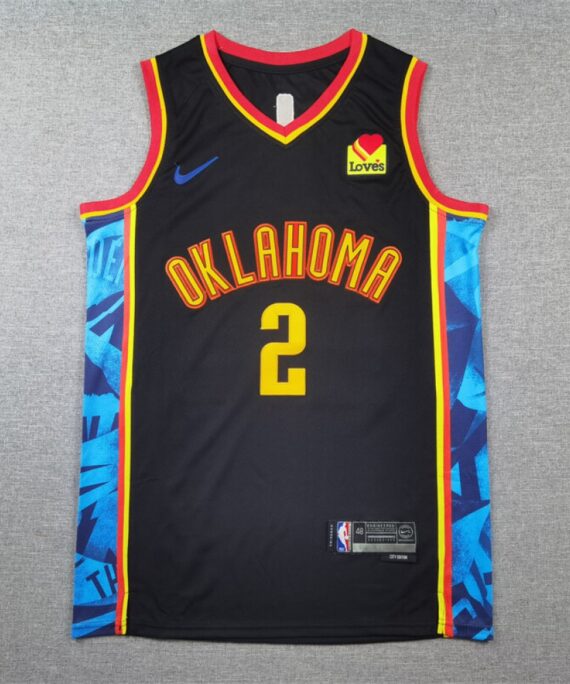 Shai Gilgeous-Alexander Basketball Jersey #2 Oklahoma City Thunder 2025 City Edition Black