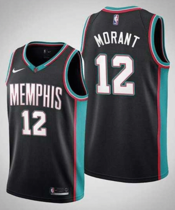 Ja Morant Basketball Jersey#12 Memphis Grizzlies 2021 Black