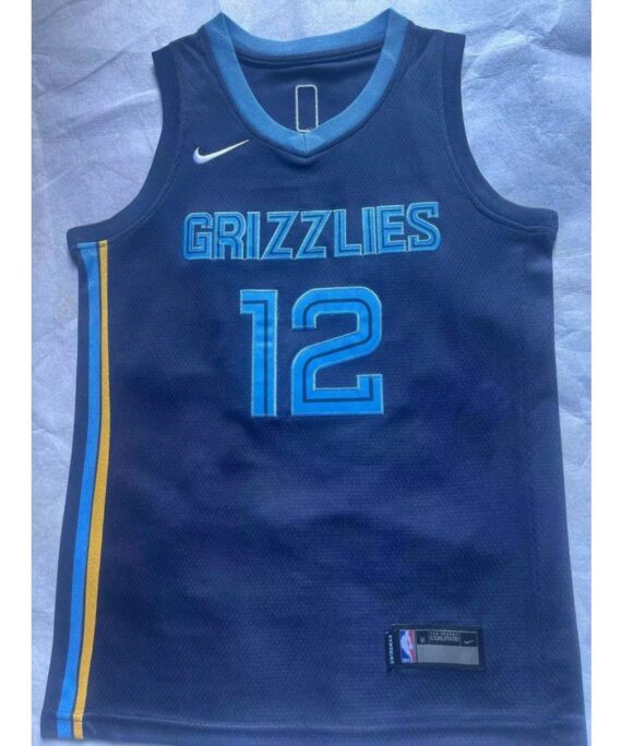 Ja Morant Basketball #12 Jersey Memphis Grizzlies 2023 Dark Blue Child