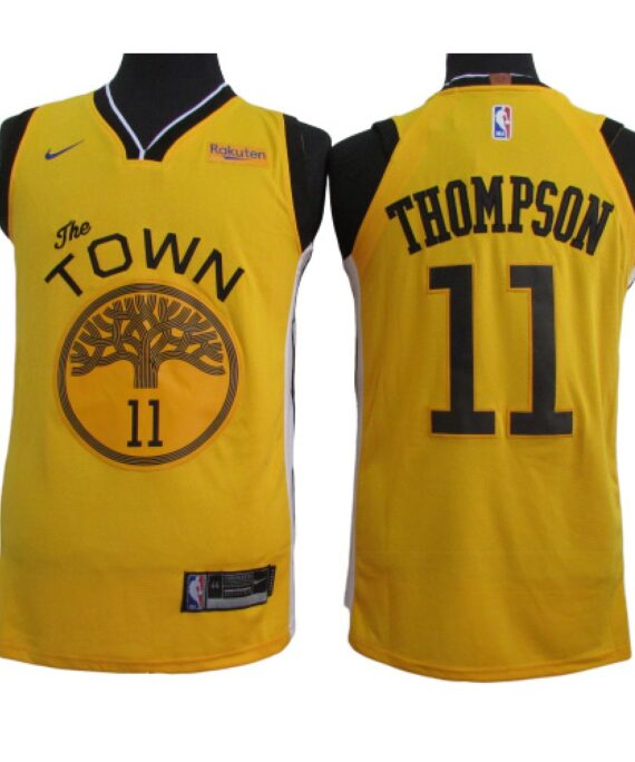 Klay Thompson Basketball #11 Jersey Golden State Warriors 2019 Yellow Earned Edition