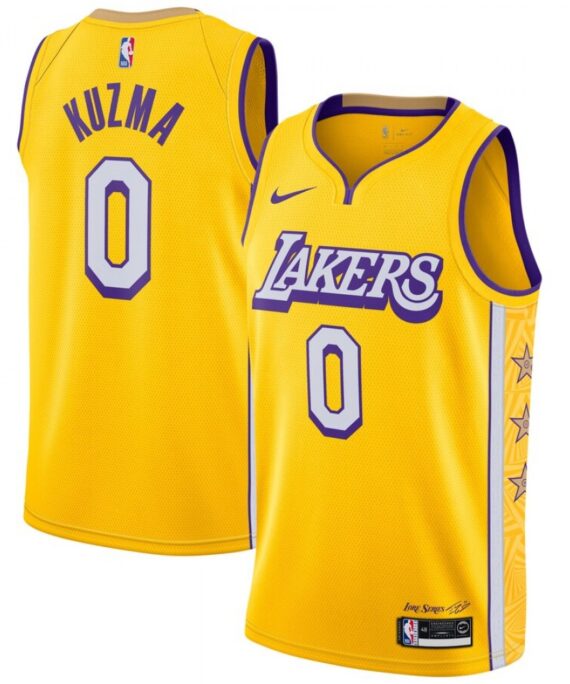 Kyle Kuzma Basketball #0 Jersey Los Angeles Lakers 2019/20 Yellow City Edition