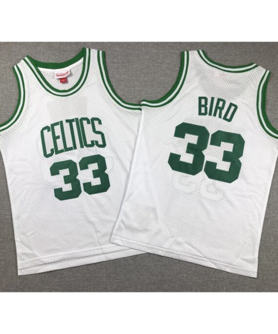 Larry Bird Basketball #33 Jersey Boston Celtics Classic Edition White Child