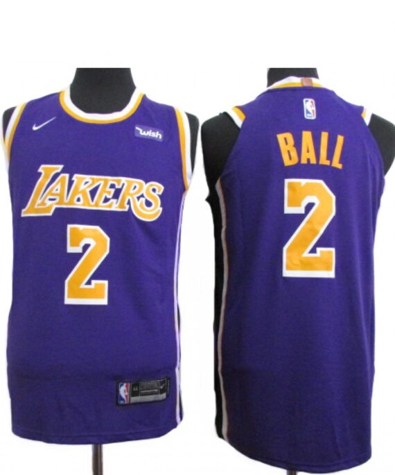 Lonzo Ball Basketball #2 Jersey Los Angeles Lakers 18/19 Purple Statement Edition