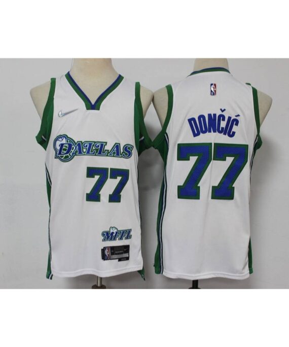 Luka DonÄić Basketball Jersey #77 Dallas Mavericks 75th Anniversary Edition White/Green