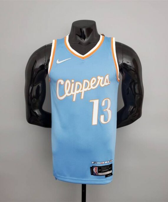 Paul George Basketball Jersey #13 Los Angeles Clippers 2022 City Edition Light Blue