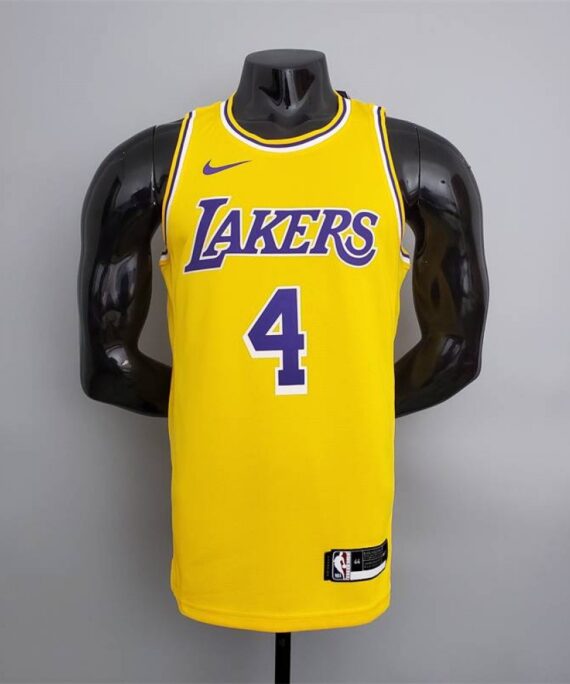 Rajon Rondo Basketball Jersey #4 Los Angeles Lakers Round Neck Yellow