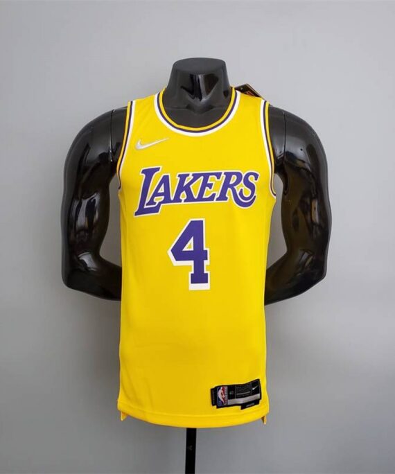 Rajon Rondo Basketball Jersey #4 Los Angeles Lakers 75th Anniversary Edition Yellow
