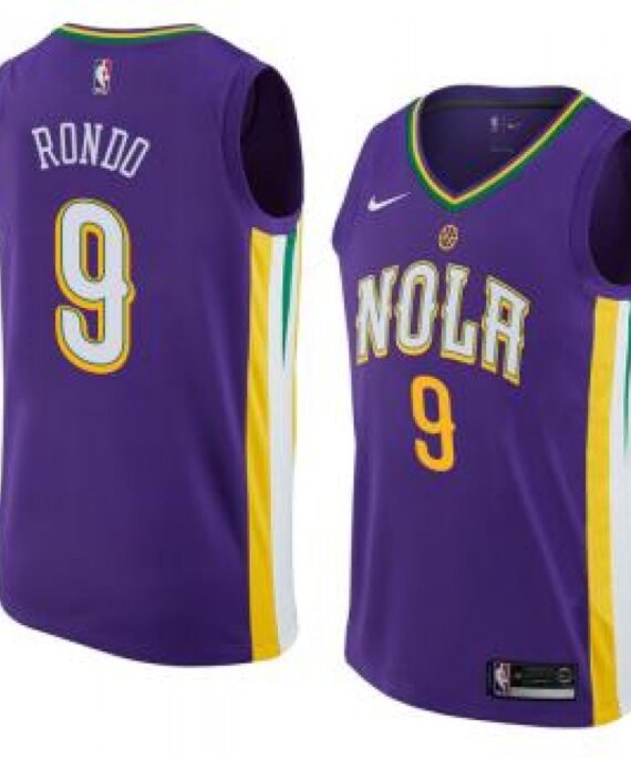 Rajon Rondo Basketball Jersey #9 New Orleans Pelicans 17/18 Purple City Edition