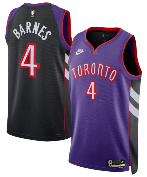 Scottie Barnes Basketball Jersey #4 Toronto Raptors 2025 Purple