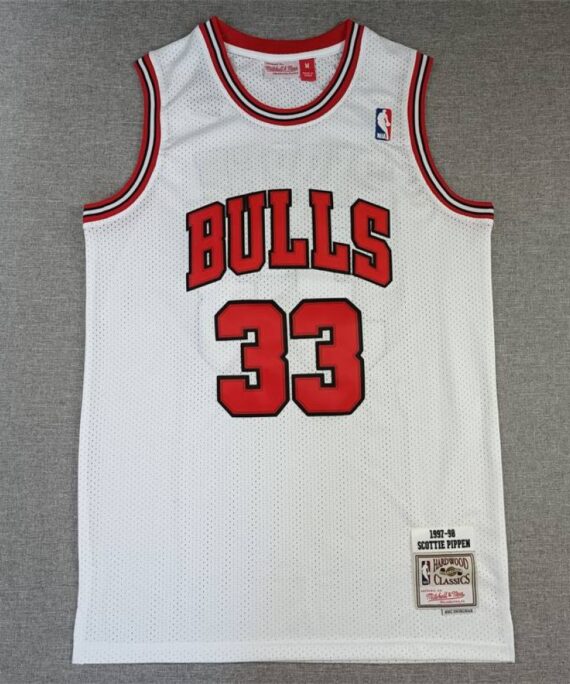 Scottie Pippen Basketball Jersey#33 Chicago Bulls 1997/98 White Hardwood Classics