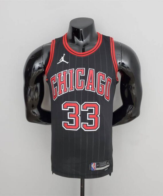 Scottie Pippen Basketball Jersey #33 Chicago Bulls 75th Anniversary Edition Jordan Black