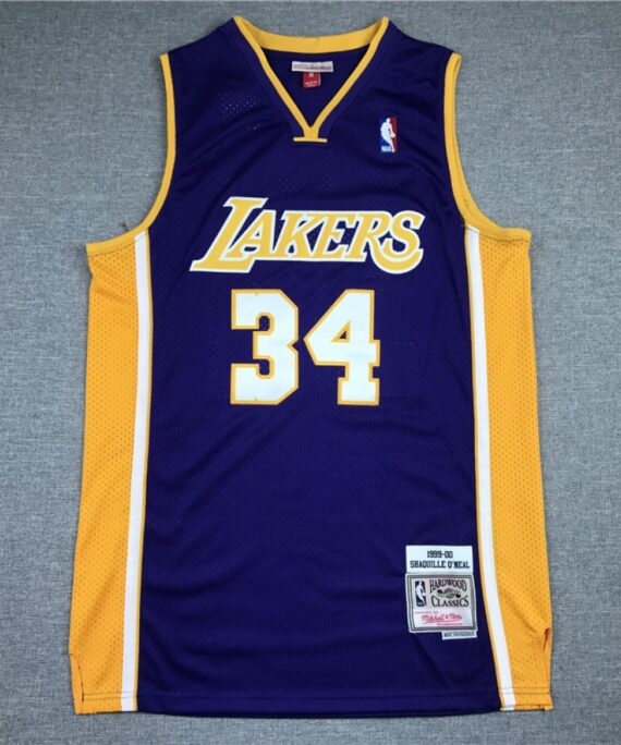 Shaquille O'Neal Basketball #34 Jersey Los Angeles Lakers Retro Purple