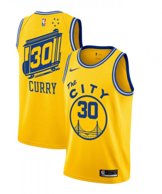 Stephen Curry Basketball #30 Jersey Golden State Warriors 2019/20 Yellow City Classic Edition