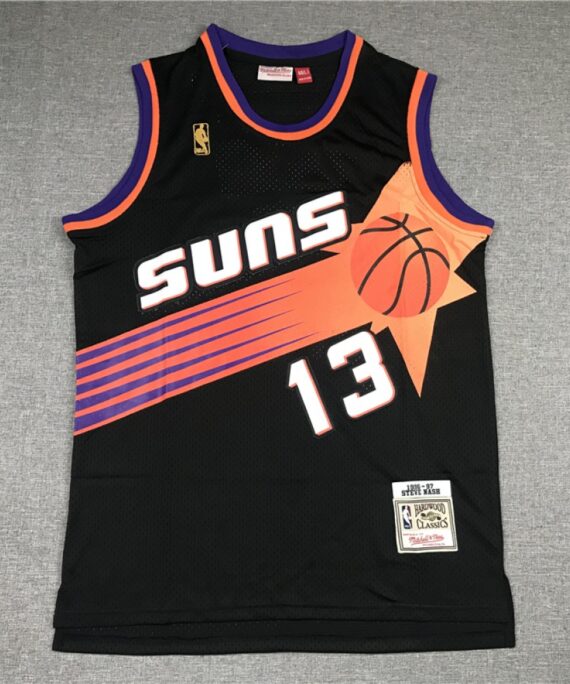 Steve Nash Basketball Jersey #13 Phoenix Suns Black Gold Tag