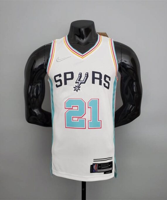 Tim Duncan Basketball Jersey #21 San Antonio Spurs 2022 City Edition White