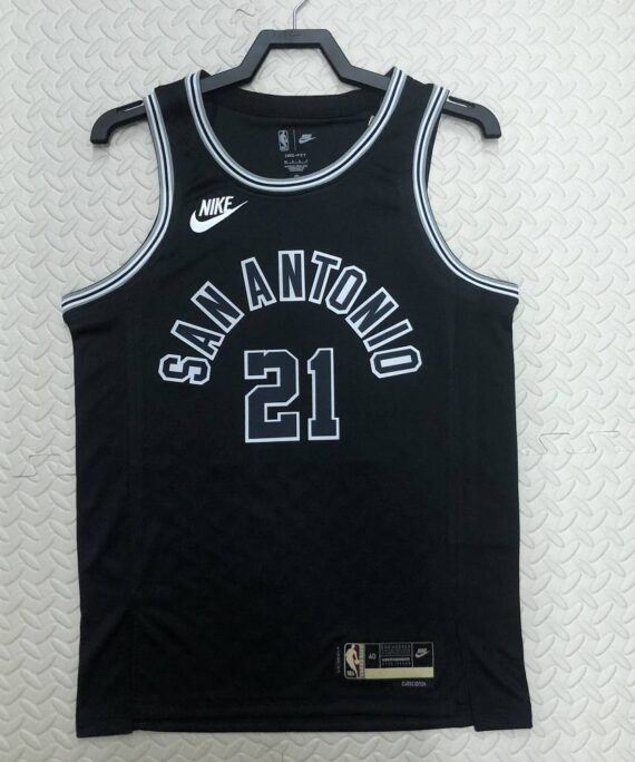 Tim Duncan Basketball Jersey#21 San Antonio Spurs 2023 Black Classic Edition