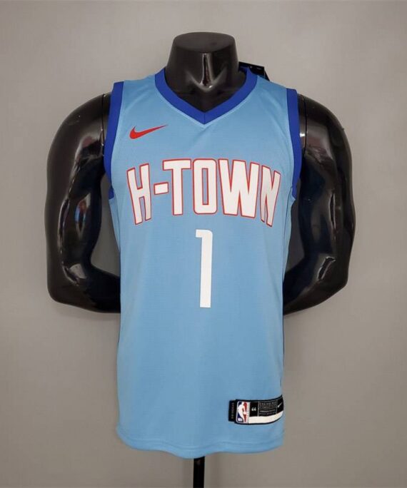 Tracy McGrady Basketball Jersey #1 Houston Rockets 2021 City Edition Blue